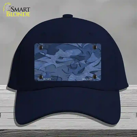 Camouflage Solid Blue Novelty License Plate Hat Cotton / Navy