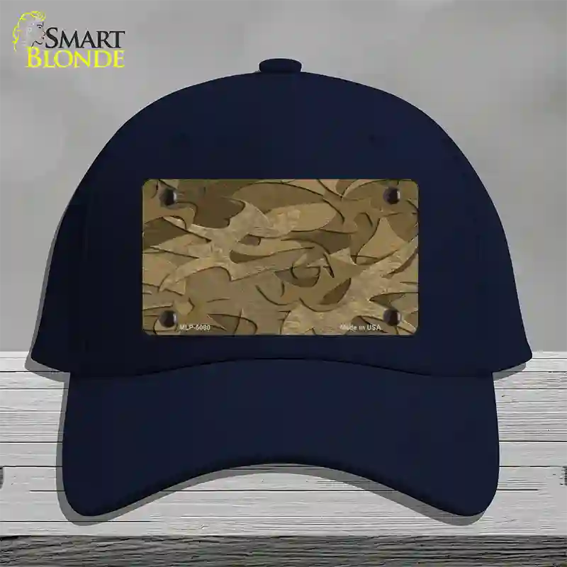 Brown Camouflage Novelty License Plate Hat Cotton / Navy