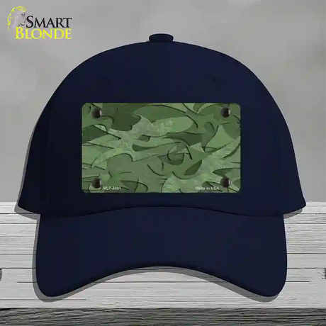 Green Camouflage Novelty License Plate Hat Cotton / Navy