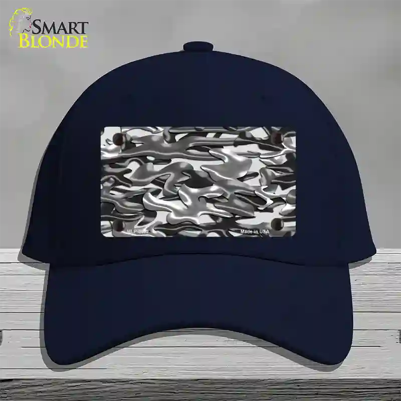 Grey Camouflage Novelty License Plate Hat Cotton / Navy