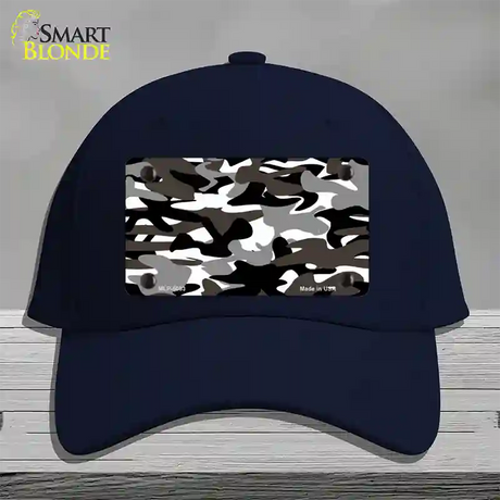 Black And White Camouflage Novelty License Plate Hat Cotton / Navy