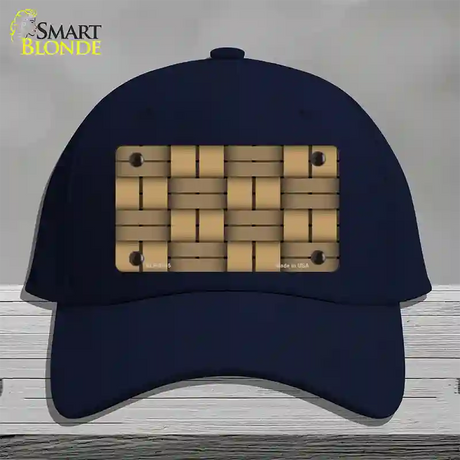 Weave Tan Novelty License Plate Hat Cotton / Navy