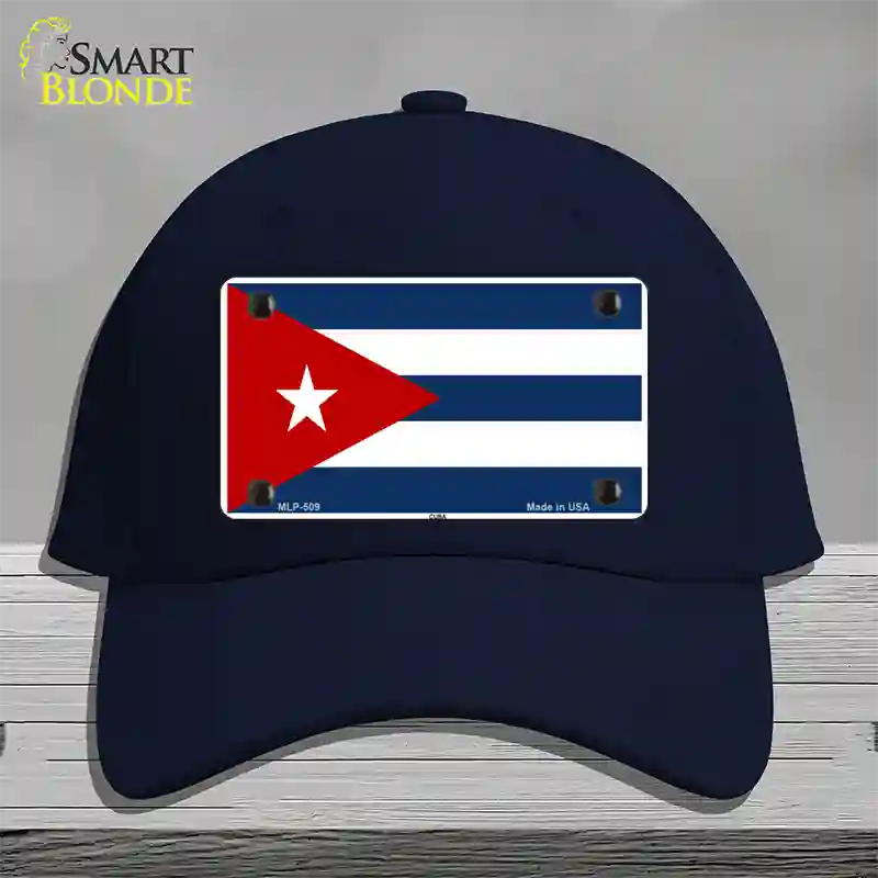 Cuba Flag Novelty License Plate Hat Cotton / Navy