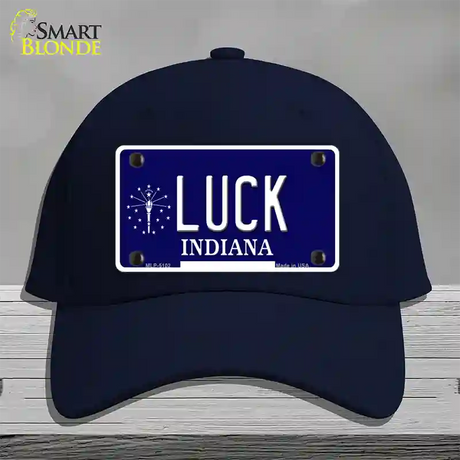 Luck Indiana State Novelty License Plate Hat Cotton / Navy