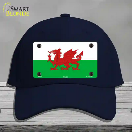 Wales Flag Novelty License Plate Hat Cotton / Navy