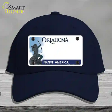 Oklahoma Native America State Blank Novelty License Plate Hat Cotton / Navy