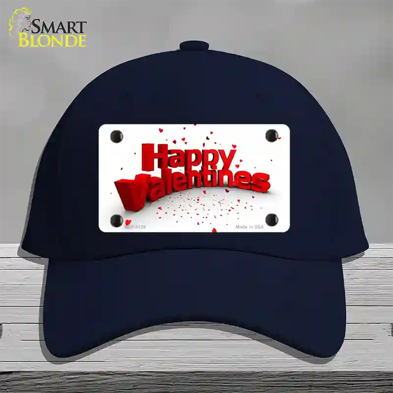 Happy Valentines Novelty License Plate Hat Cotton / Navy