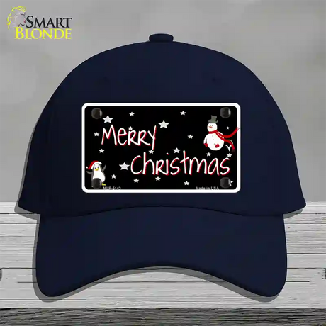 Merry Christmas Novelty License Plate Hat Cotton / Navy