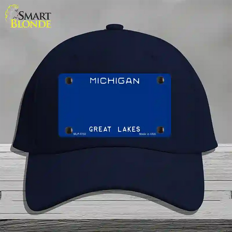 Michigan Great Lakes Plate State Blank Novelty License Plate Hat Cotton / Navy