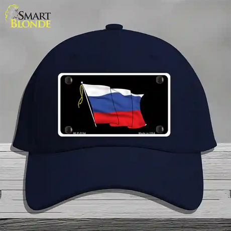 Russian Waving Flag Novelty License Plate Hat Cotton / Navy