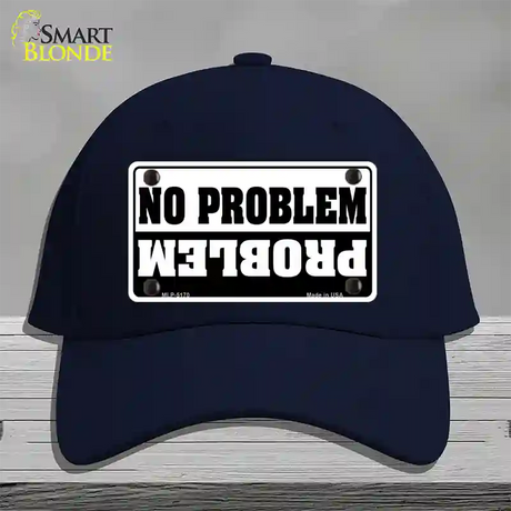 No Problem Novelty License Plate Hat Cotton / Navy