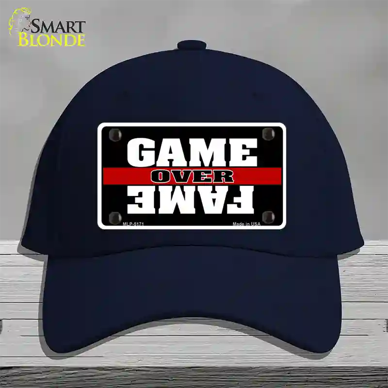 Game Over Fame Novelty License Plate Hat Cotton / Navy