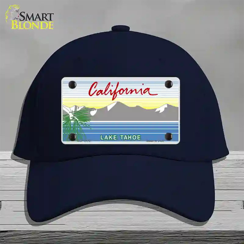 California Lake Tahoe State Blank Novelty License Plate Hat Cotton / Navy