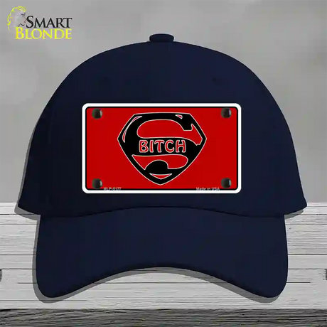 Super Bitch Novelty License Plate Hat Cotton / Navy