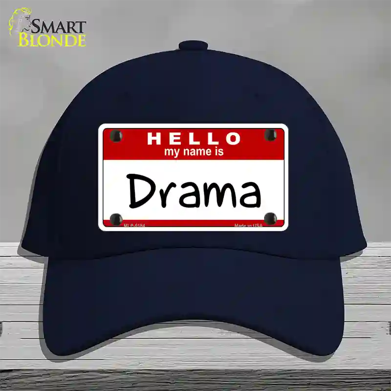 My Name Is Drama Novelty License Plate Hat Cotton / Navy