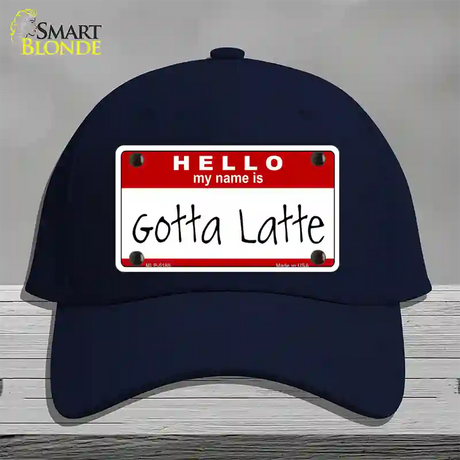 Gotta Latte Novelty License Plate Hat Cotton / Navy