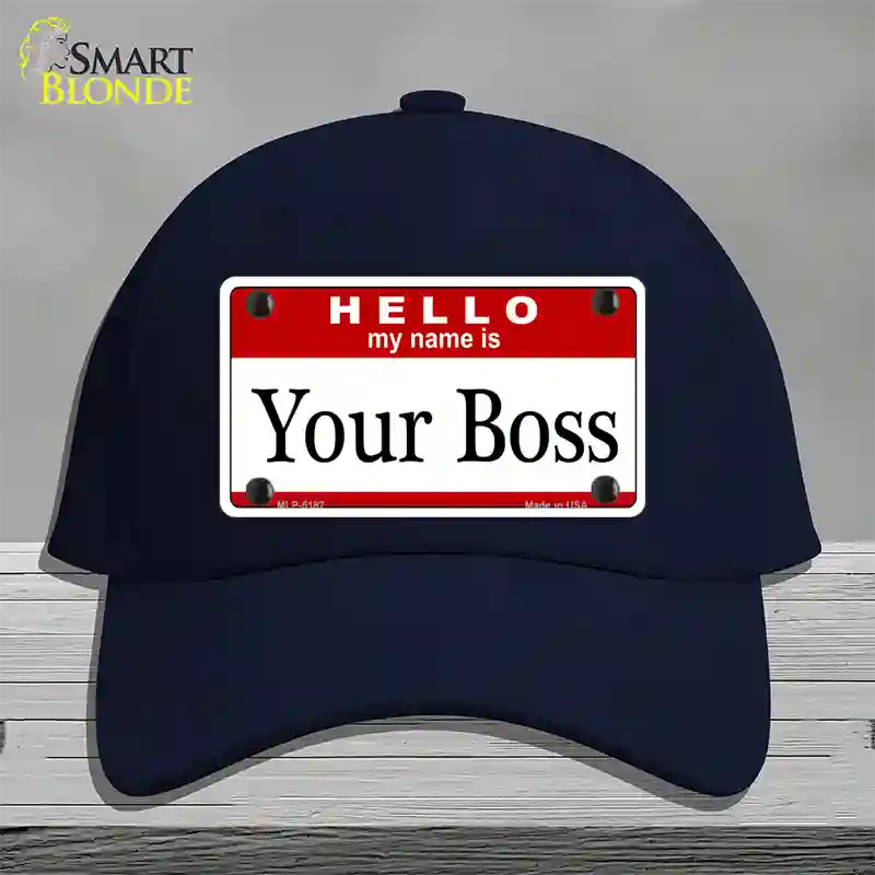 Your Boss Novelty License Plate Hat Cotton / Navy