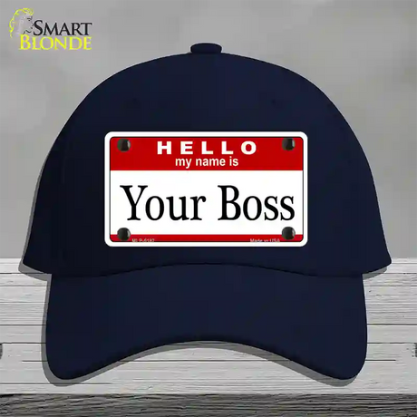 Your Boss Novelty License Plate Hat Cotton / Navy