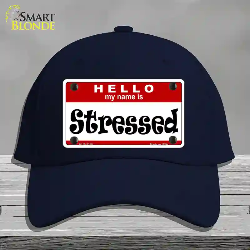 Stressed Novelty License Plate Hat Cotton / Navy