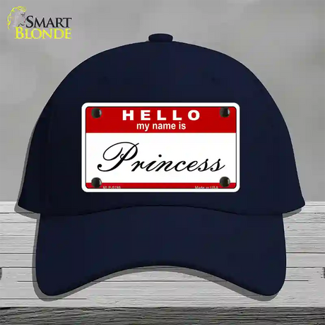 My Name Is Princess Novelty License Plate Hat Cotton / Navy