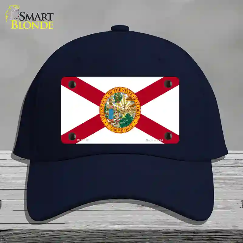 Florida State Flag Novelty License Plate Hat Cotton / Navy