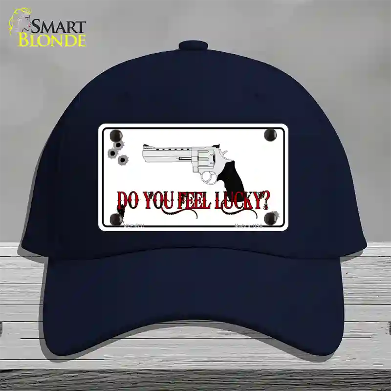 Do You Feel Lucky Novelty License Plate Hat Cotton / Navy