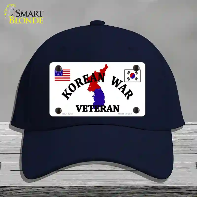 Korean War Veteran Novelty License Plate Hat Cotton / Navy