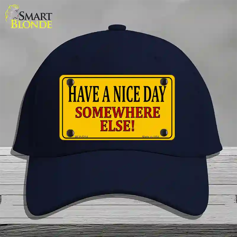 Have a Nice Day Novelty License Plate Hat Cotton / Navy