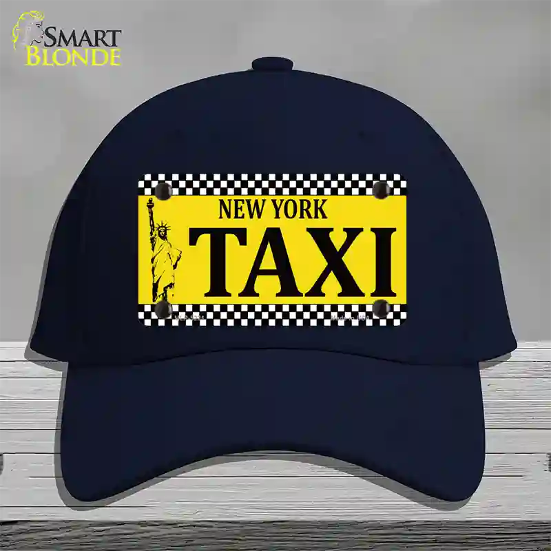 New York Taxi Novelty License Plate Hat Cotton / Navy