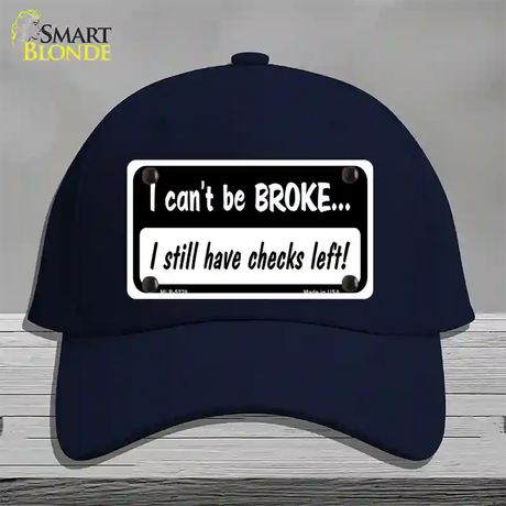 I Still Have Checks Left Novelty License Plate Hat Cotton / Navy