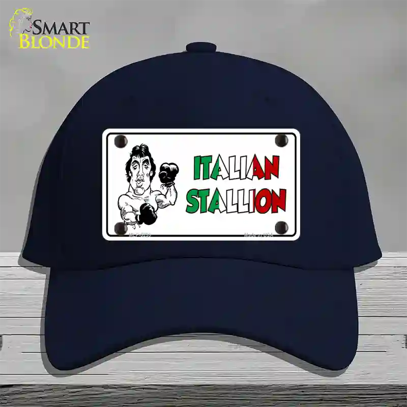 Italian Stallion Novelty License Plate Hat Cotton / Navy