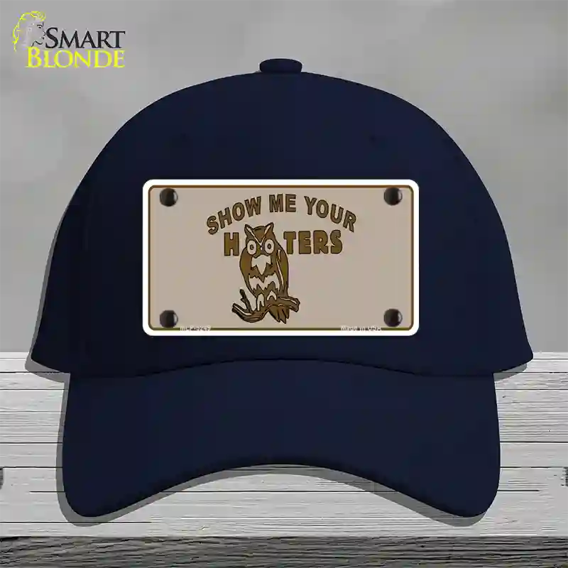 Show Me Your Hooters Novelty License Plate Hat Cotton / Navy