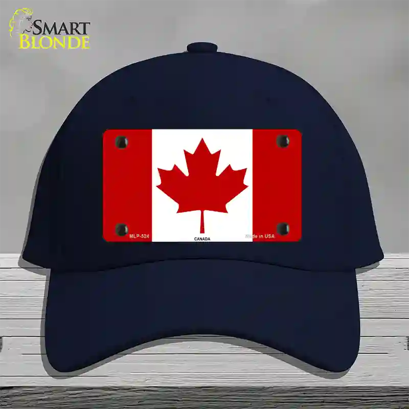 Canadian Flag Novelty License Plate Hat Cotton / Navy