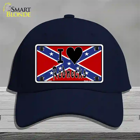 I Love Rednecks Novelty License Plate Hat Cotton / Navy