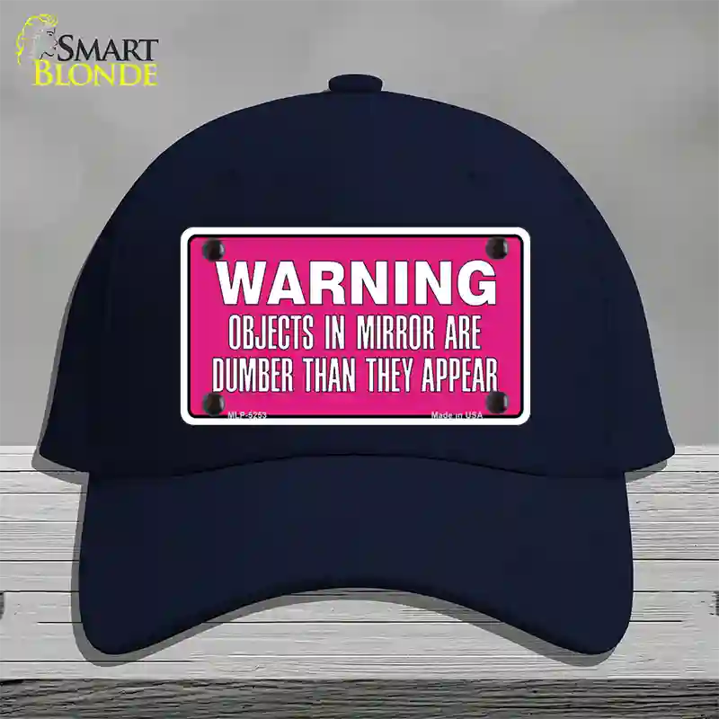 Objects In Mirror Pink Novelty License Plate Hat Cotton / Navy