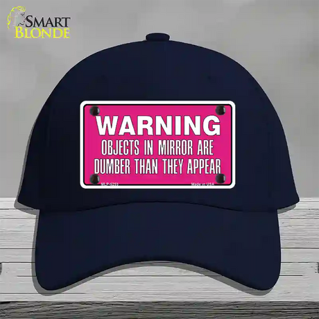 Objects In Mirror Pink Novelty License Plate Hat Cotton / Navy