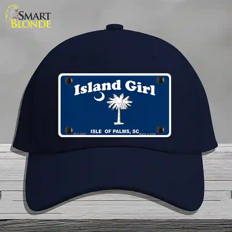 Island Girl Novelty License Plate Hat Cotton / Navy