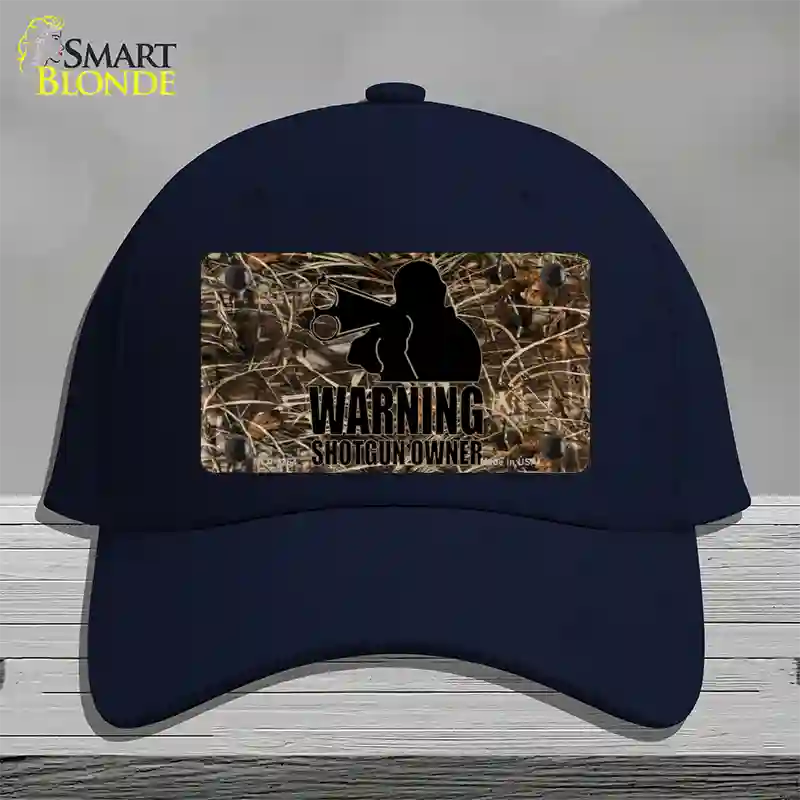 Warning Shotgun Owner Novelty License Plate Hat Cotton / Navy