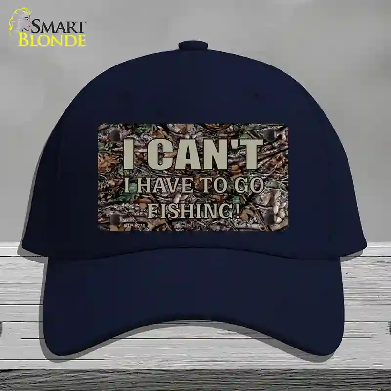 Have To Go Fishing Novelty License Plate Hat Cotton / Navy