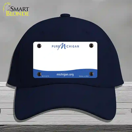 Pure Michigan Blank Novelty License Plate Hat Cotton / Navy