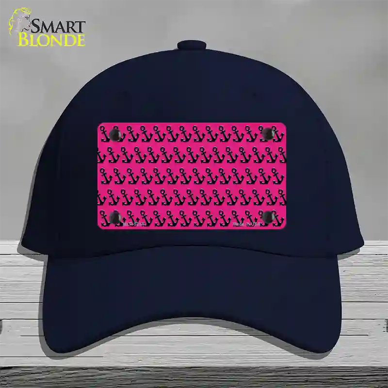 Pink Black Anchor Novelty License Plate Hat Cotton / Navy