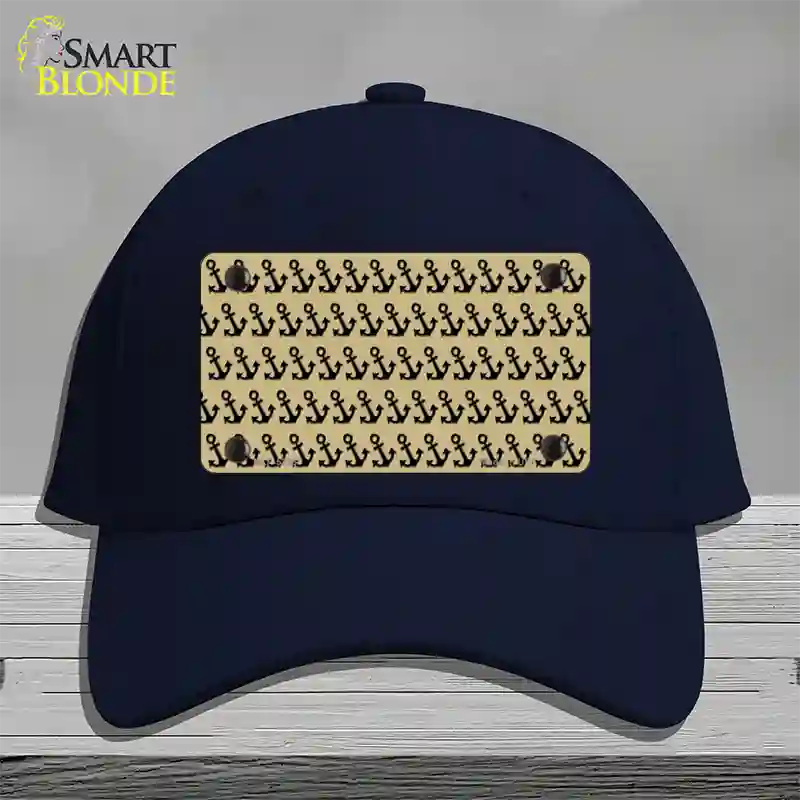 Gold Black Anchor Novelty License Plate Hat Cotton / Navy