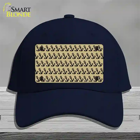 Gold Black Anchor Novelty License Plate Hat Cotton / Navy