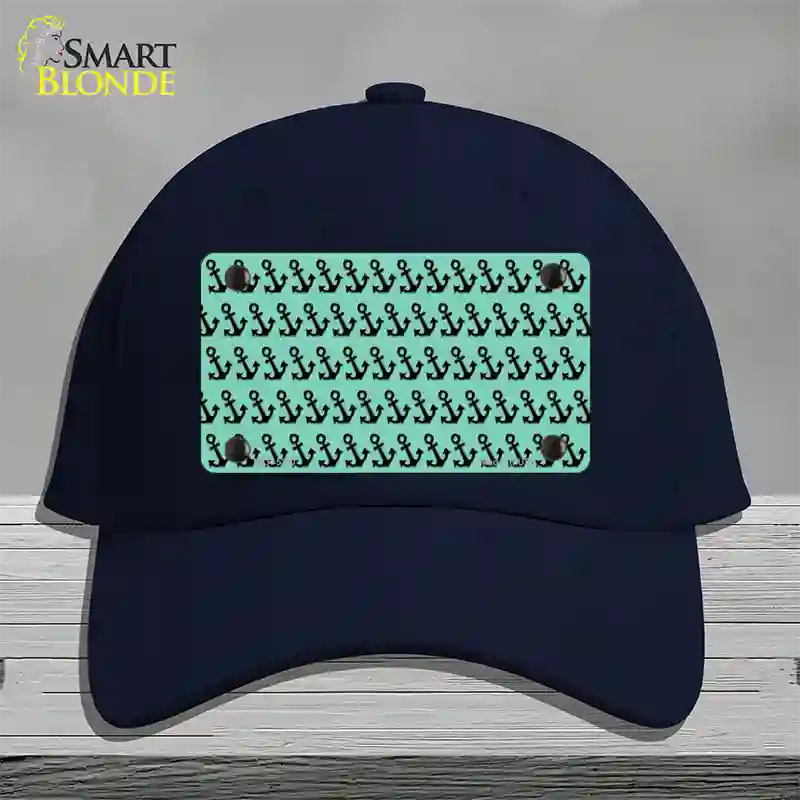 Mint Black Anchor Novelty License Plate Hat Cotton / Navy