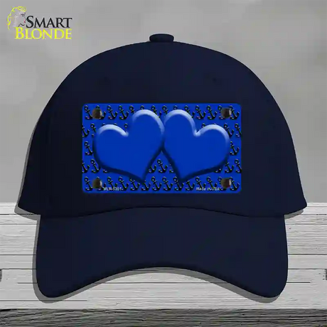 Blue Black Anchor Blue Heart CenterNovelty License Plate Hat Cotton / Navy