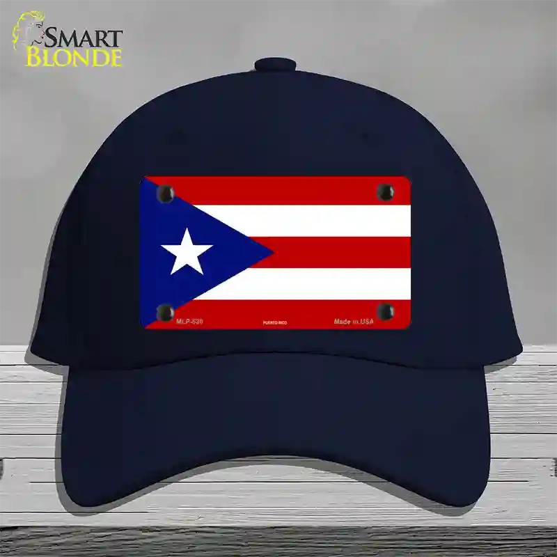 Puerto Rico Flag Novelty License Plate Hat Cotton / Navy