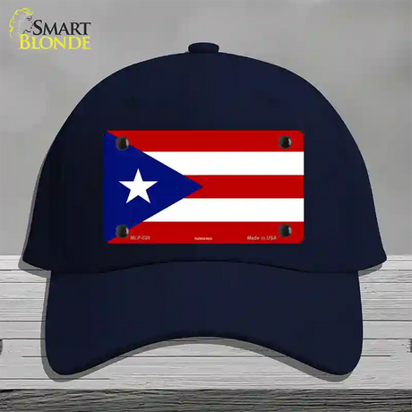 Puerto Rico Flag Novelty License Plate Hat Cotton / Navy