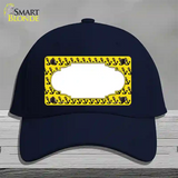 Yellow Black Anchor Scallop Center Novelty License Plate Hat Cotton / Navy