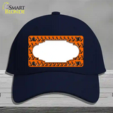 Orange Black Anchor Scallop Center Novelty License Plate Hat Cotton / Navy