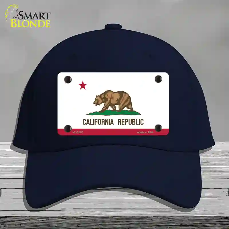 California State Flag Novelty License Plate Hat Cotton / Navy